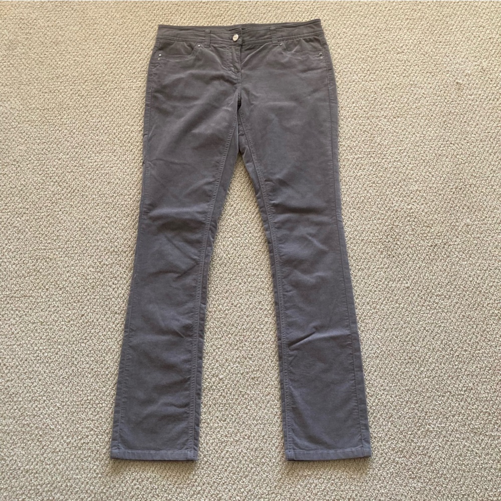 White House Black Market Corduroy Grey Bling Boot Leg Pants Bottoms Size 6R VEUC
